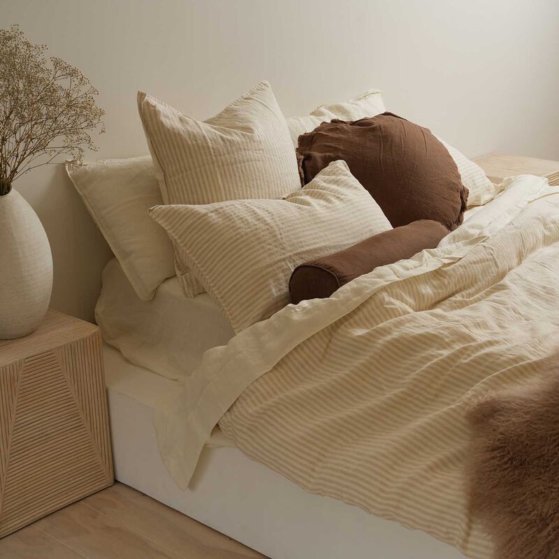 Home Lab 100% French Flax Linen Duvet Cover Set image number 3